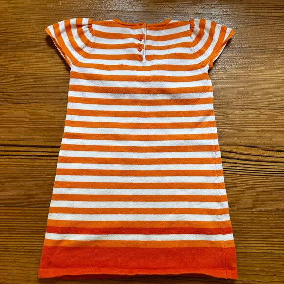Gymboree orange white striped pumpkin knit short sleeve dress SIZE 4T - Picture 4 of 4